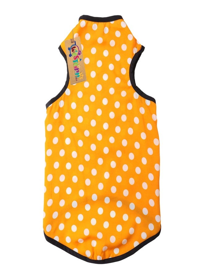 Western Era Funky Soft Cotton Dog T-Shirt | Comfortable & Breathable Dog Clothing | Sleeveless Vest Puppy Outfit |(Polka Orange) (XLarge) (24inches) - Image 5